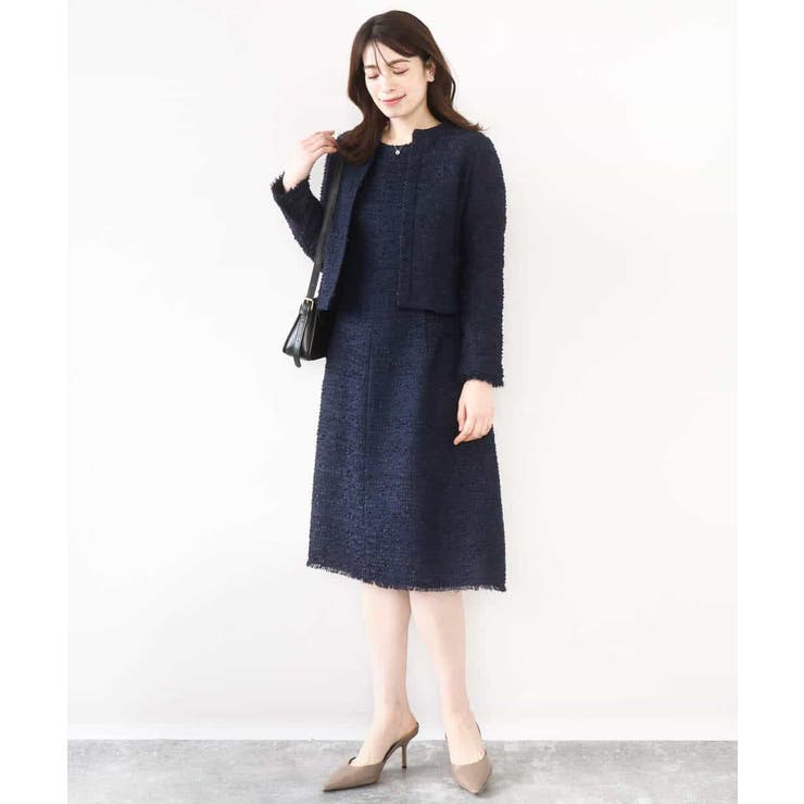 [セットアップ対応]ツイードデザインワンピース/WEB限定 | OFUON | 詳細画像6 
