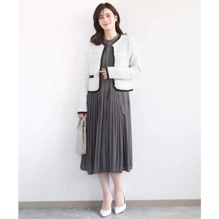 プリーツジョーゼットワンピース/洗える/WEB限定サイズあり | OFUON | 詳細画像12 