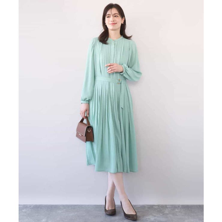 プリーツジョーゼットワンピース/洗える/WEB限定サイズあり | OFUON | 詳細画像2 