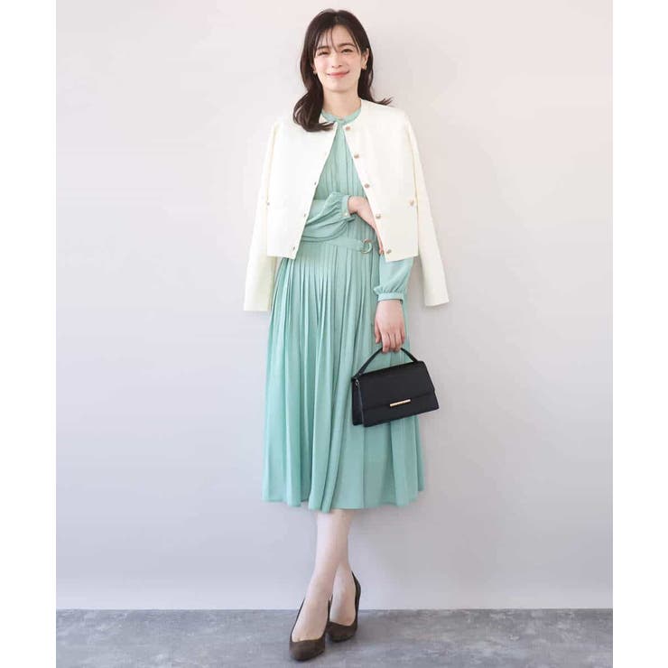 プリーツジョーゼットワンピース/洗える/WEB限定サイズあり | OFUON | 詳細画像7 