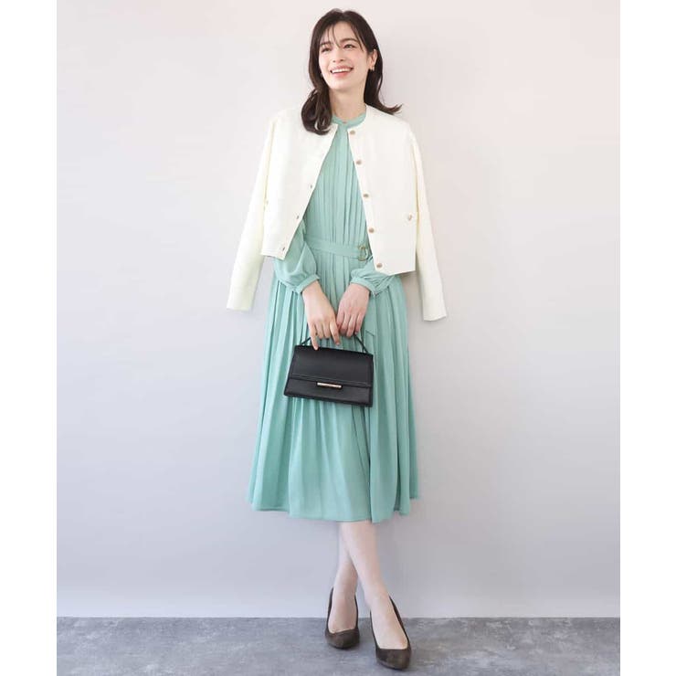 ミントグリーン | プリーツジョーゼットワンピース/洗える/WEB限定サイズあり | OFUON