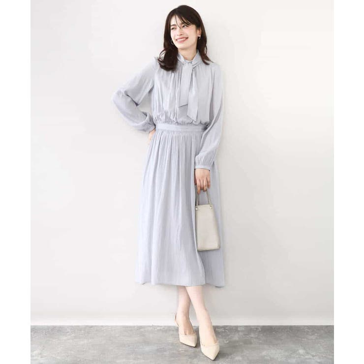 パウダーサテン ボウタイワンピース/洗える/WEB限定サイズあり | OFUON | 詳細画像10 