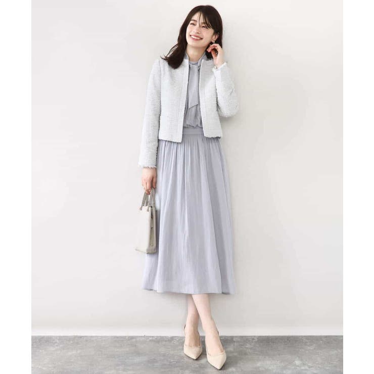 パウダーサテン ボウタイワンピース/洗える/WEB限定サイズあり | OFUON | 詳細画像12 