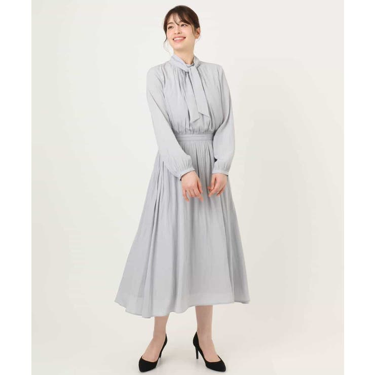 パウダーサテン ボウタイワンピース/洗える/WEB限定サイズあり | OFUON | 詳細画像28 