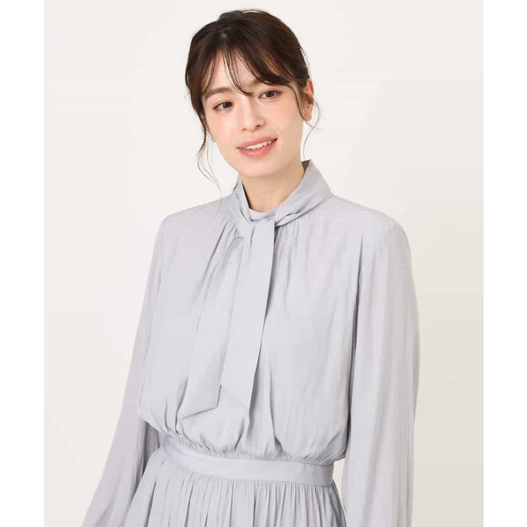 パウダーサテン ボウタイワンピース/洗える/WEB限定サイズあり | OFUON | 詳細画像29 