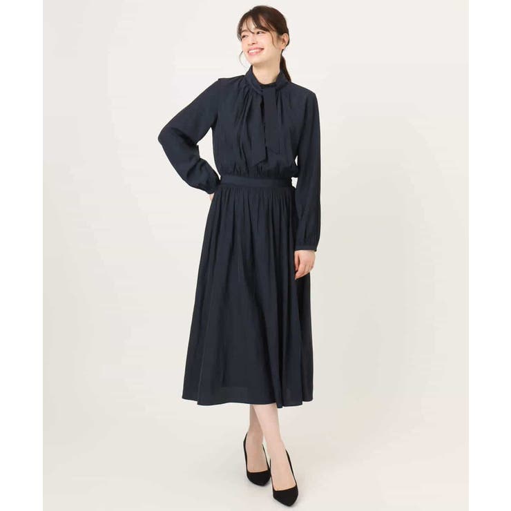 パウダーサテン ボウタイワンピース/洗える/WEB限定サイズあり | OFUON | 詳細画像31 