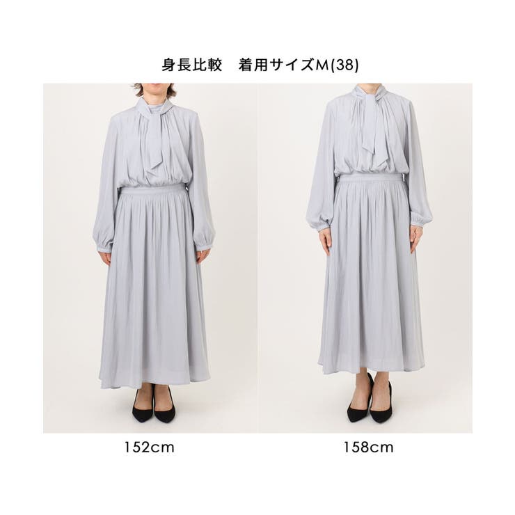 パウダーサテン ボウタイワンピース/洗える/WEB限定サイズあり | OFUON | 詳細画像33 