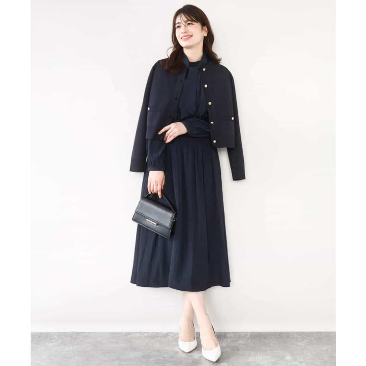 パウダーサテン ボウタイワンピース/洗える/WEB限定サイズあり | OFUON | 詳細画像6 