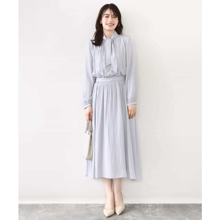 パウダーサテン ボウタイワンピース/洗える/WEB限定サイズあり | OFUON | 詳細画像8 