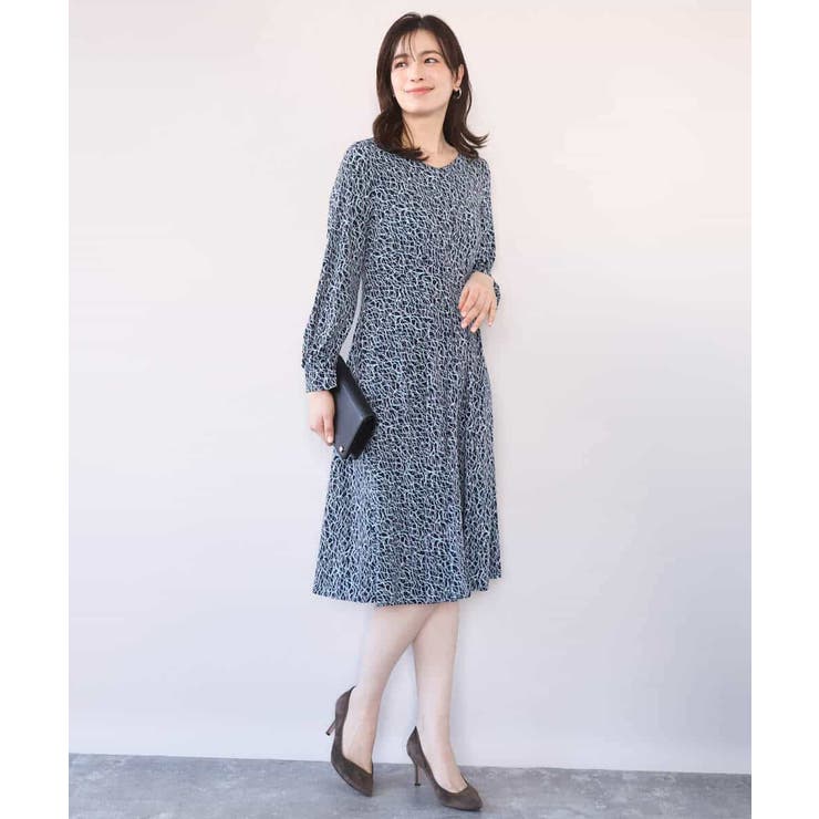 カリグラフィープリント ジャージワンピース/洗える/WEB限定サイズあり | OFUON | 詳細画像10 