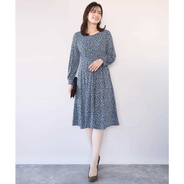 カリグラフィープリント ジャージワンピース/洗える/WEB限定サイズあり | OFUON | 詳細画像11 