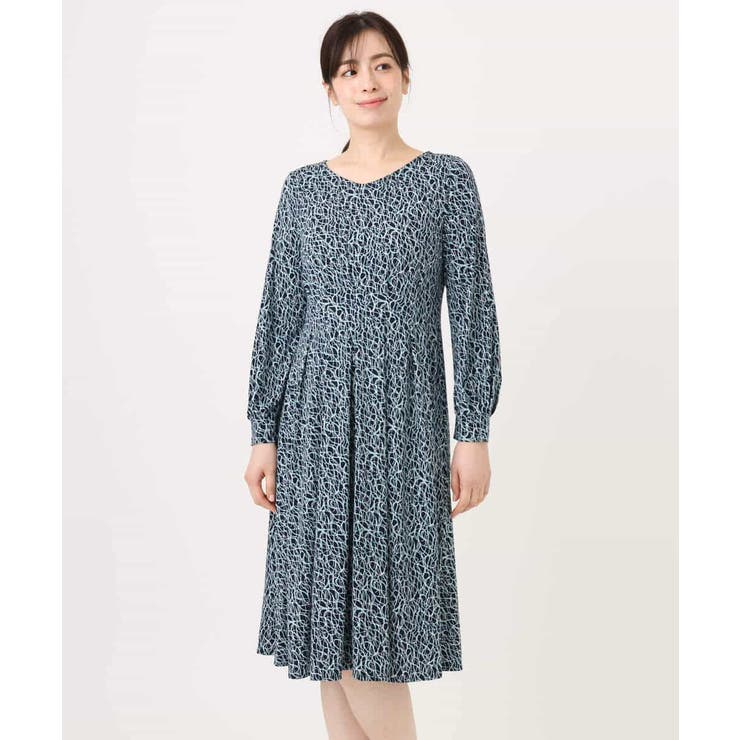 カリグラフィープリント ジャージワンピース/洗える/WEB限定サイズあり | OFUON | 詳細画像19 