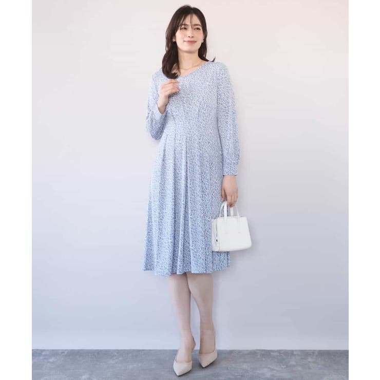 カリグラフィープリント ジャージワンピース/洗える/WEB限定サイズあり | OFUON | 詳細画像2 