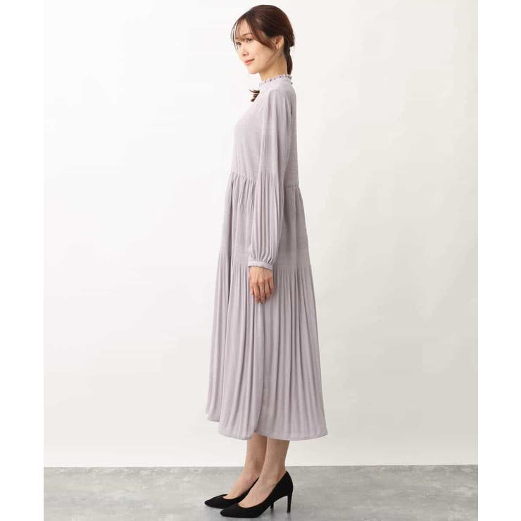 シフォンジョーゼットフリルネックプリーツワンピース/洗える | OFUON | 詳細画像34 