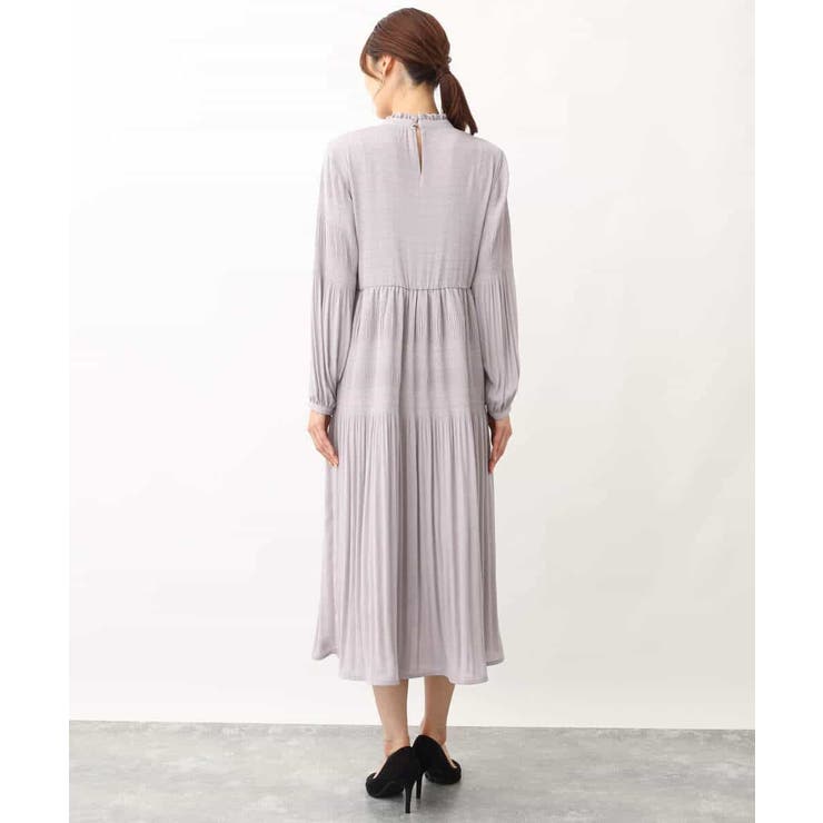 シフォンジョーゼットフリルネックプリーツワンピース/洗える | OFUON | 詳細画像35 