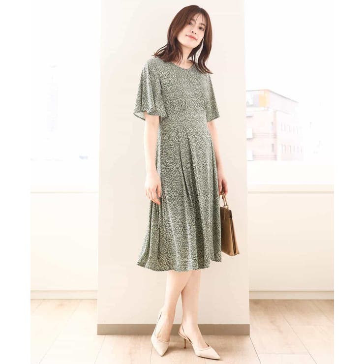 フレアスリーブ小花柄ワンピース/洗える/WEB限定サイズあり | OFUON | 詳細画像10 