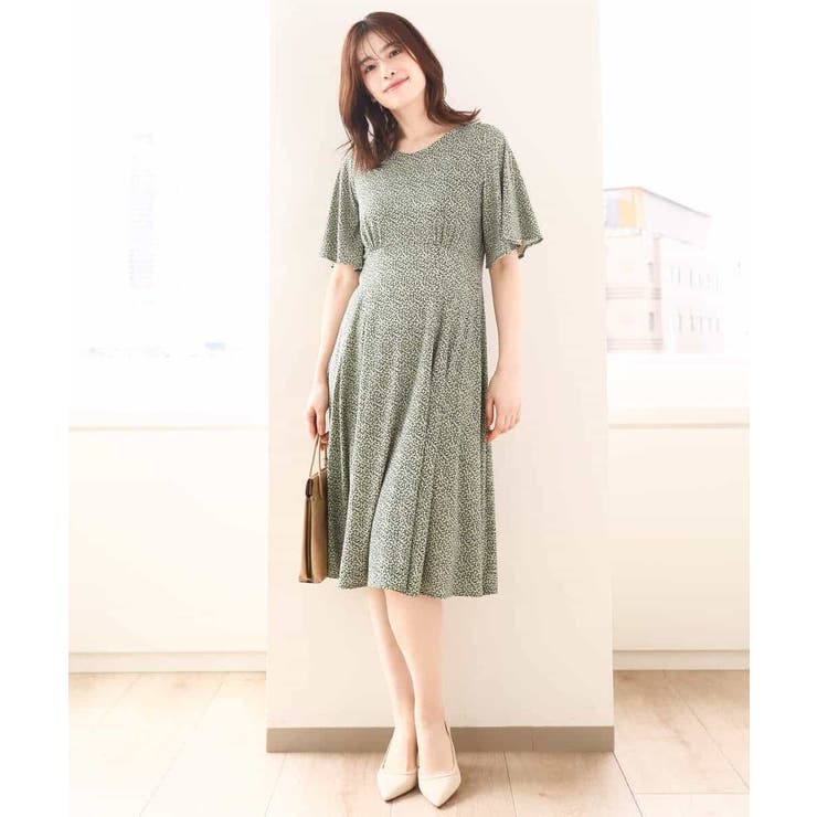 フレアスリーブ小花柄ワンピース/洗える/WEB限定サイズあり | OFUON | 詳細画像12 