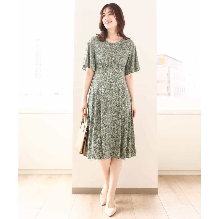 フレアスリーブ小花柄ワンピース/洗える/WEB限定サイズあり | OFUON | 詳細画像13 