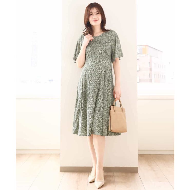 フレアスリーブ小花柄ワンピース/洗える/WEB限定サイズあり | OFUON | 詳細画像9 
