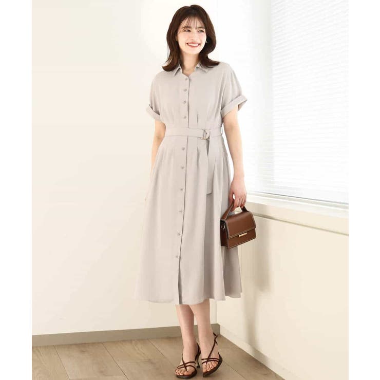 スキッパーネックシャツワンピース/洗える/WEB限定サイズあり | OFUON | 詳細画像12 
