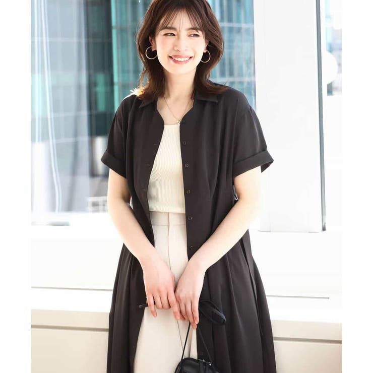 スキッパーネックシャツワンピース/洗える/WEB限定サイズあり | OFUON | 詳細画像2 