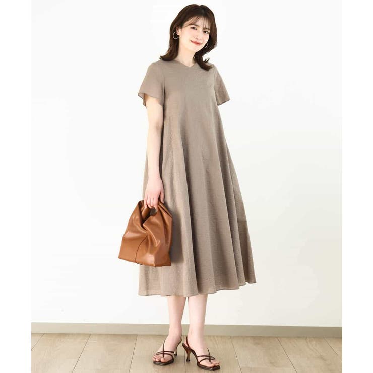 VネックAラインシルエットワンピース/洗える/WEB限定サイズあり | OFUON | 詳細画像20 