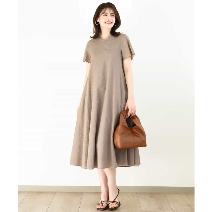 VネックAラインシルエットワンピース/洗える/WEB限定サイズあり | OFUON | 詳細画像22 
