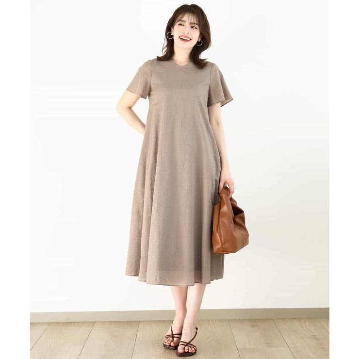 VネックAラインシルエットワンピース/洗える/WEB限定サイズあり | OFUON | 詳細画像23 