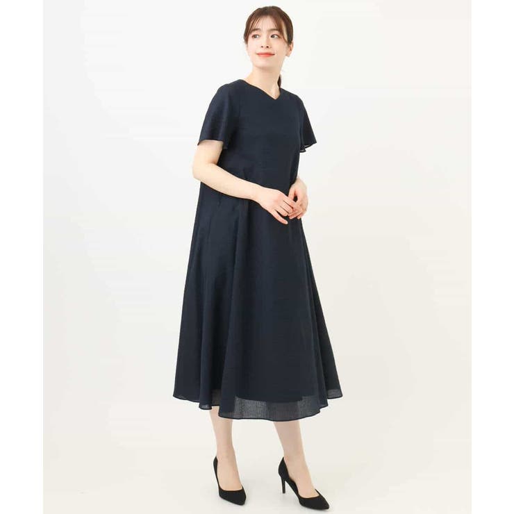 VネックAラインシルエットワンピース/洗える/WEB限定サイズあり | OFUON | 詳細画像7 