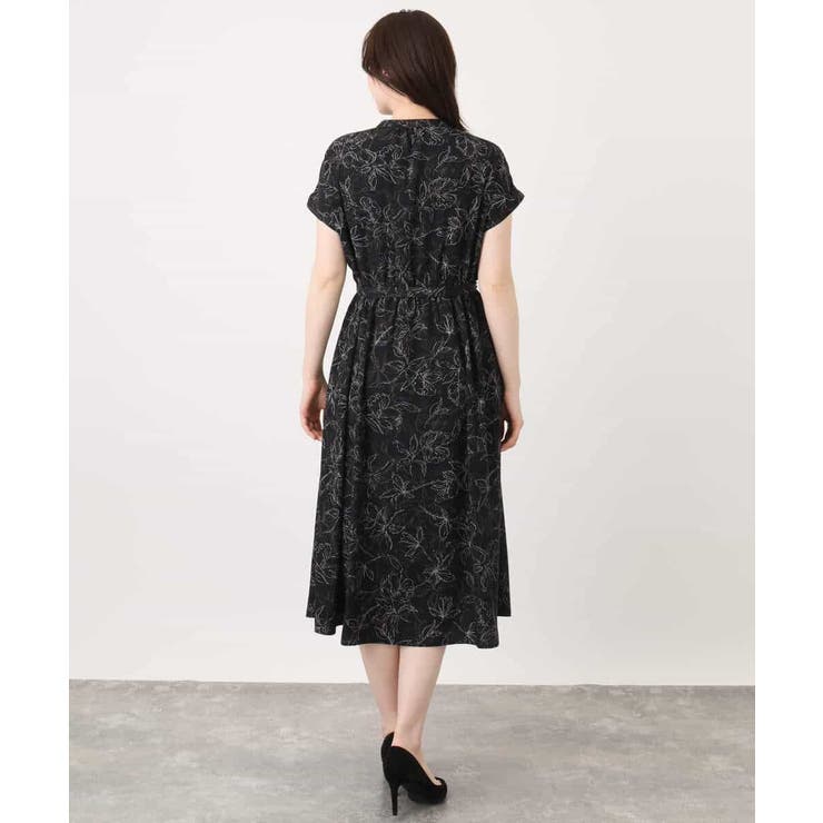 ラインフラワープリントワンピース/洗える/WEB限定サイズあり | OFUON | 詳細画像12 