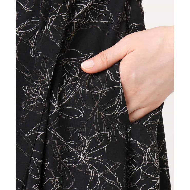 ラインフラワープリントワンピース/洗える/WEB限定サイズあり | OFUON | 詳細画像15 