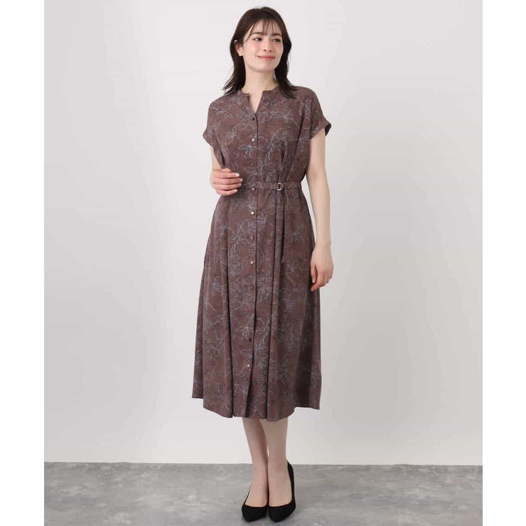 ラインフラワープリントワンピース/洗える/WEB限定サイズあり | OFUON | 詳細画像19 