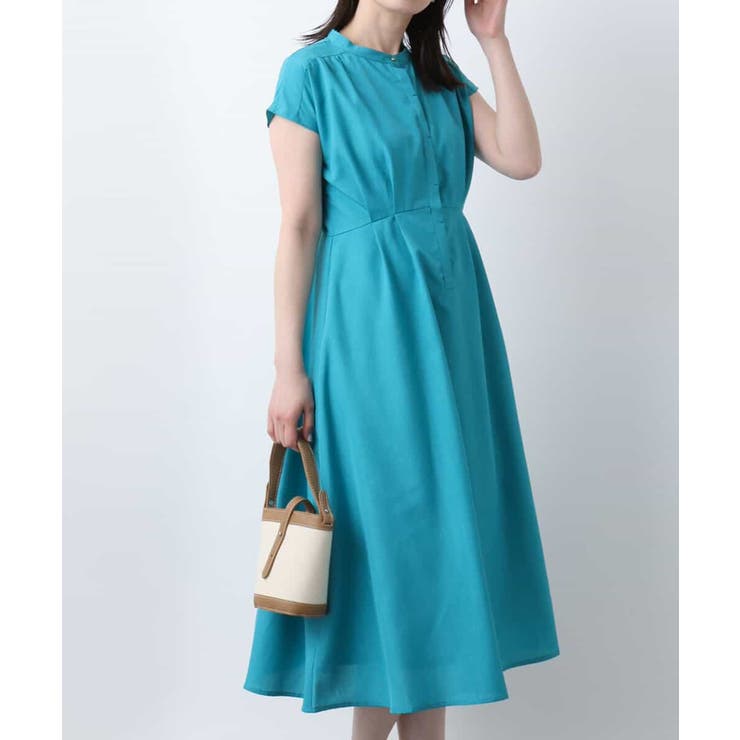 ターコイズ | ウエストタックワンピース/洗える/WEB限定 | OFUON