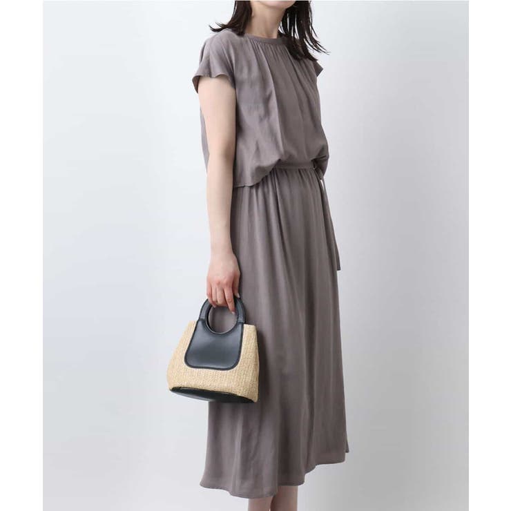 リネンライクウエスト切り替えワンピース/洗える/WEB限定 | OFUON | 詳細画像1 