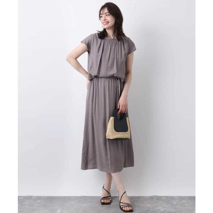 リネンライクウエスト切り替えワンピース/洗える/WEB限定 | OFUON | 詳細画像10 