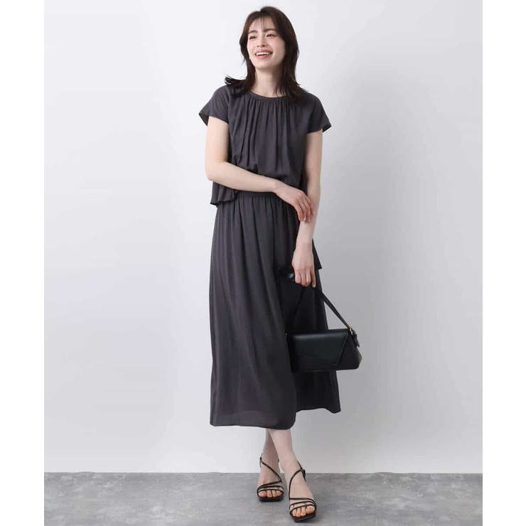リネンライクウエスト切り替えワンピース/洗える/WEB限定 | OFUON | 詳細画像11 