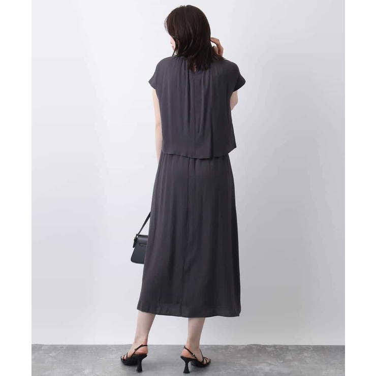 リネンライクウエスト切り替えワンピース/洗える/WEB限定 | OFUON | 詳細画像13 