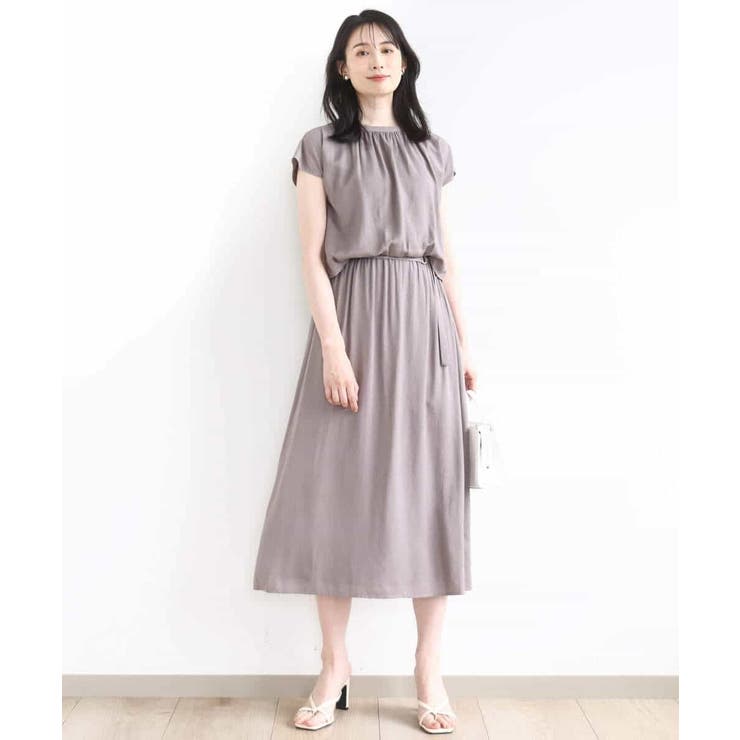 リネンライクウエスト切り替えワンピース/洗える/WEB限定 | OFUON | 詳細画像15 