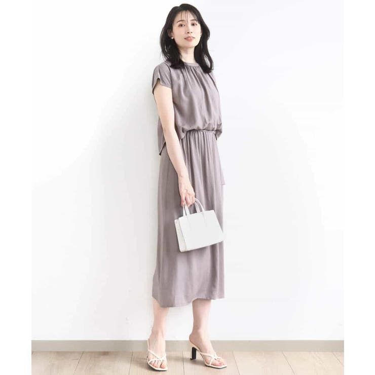 リネンライクウエスト切り替えワンピース/洗える/WEB限定 | OFUON | 詳細画像16 