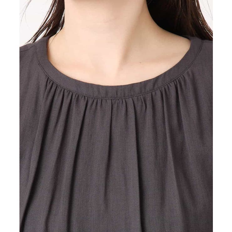 リネンライクウエスト切り替えワンピース/洗える/WEB限定 | OFUON | 詳細画像21 