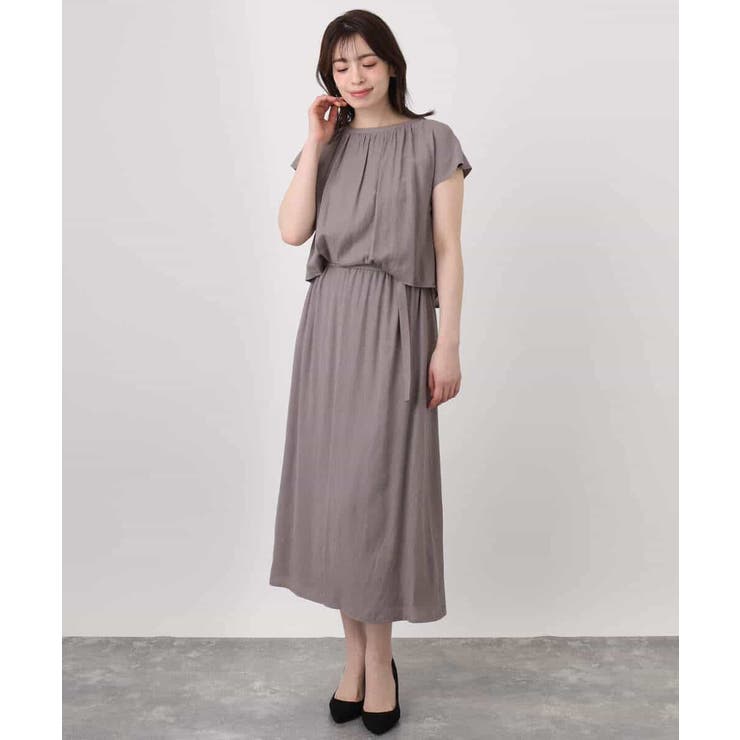 リネンライクウエスト切り替えワンピース/洗える/WEB限定 | OFUON | 詳細画像27 