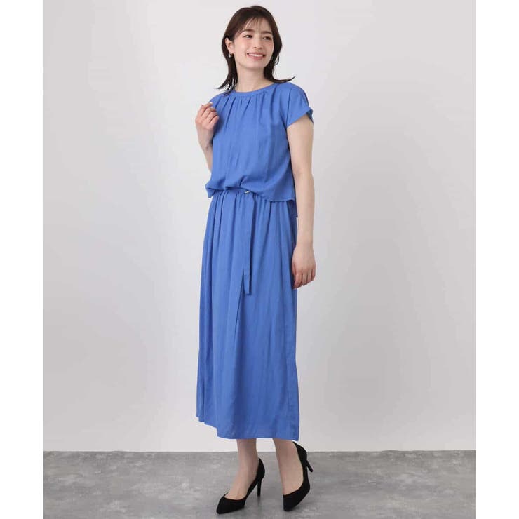 リネンライクウエスト切り替えワンピース/洗える/WEB限定 | OFUON | 詳細画像28 