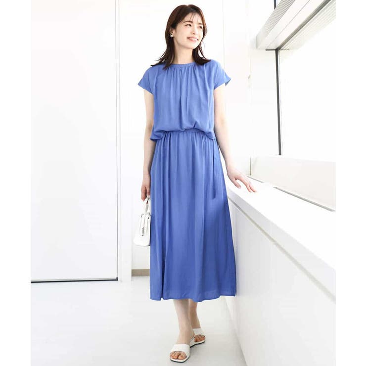 リネンライクウエスト切り替えワンピース/洗える/WEB限定 | OFUON | 詳細画像5 