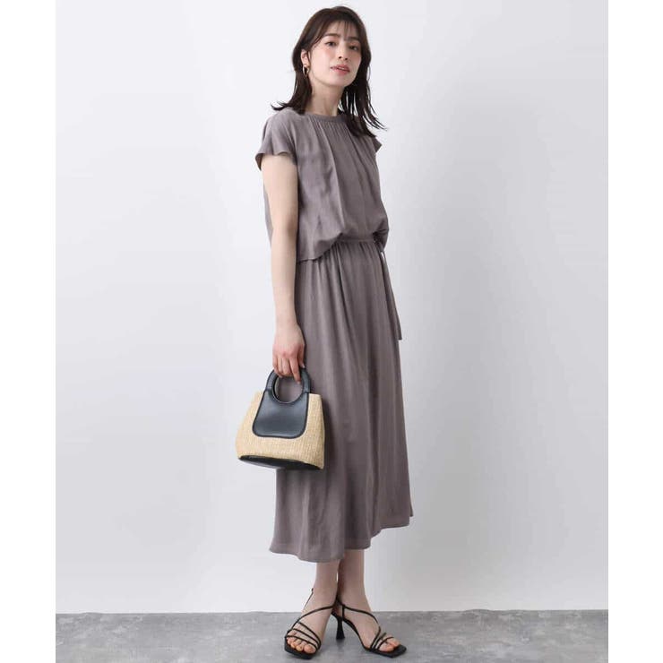 リネンライクウエスト切り替えワンピース/洗える/WEB限定 | OFUON | 詳細画像8 