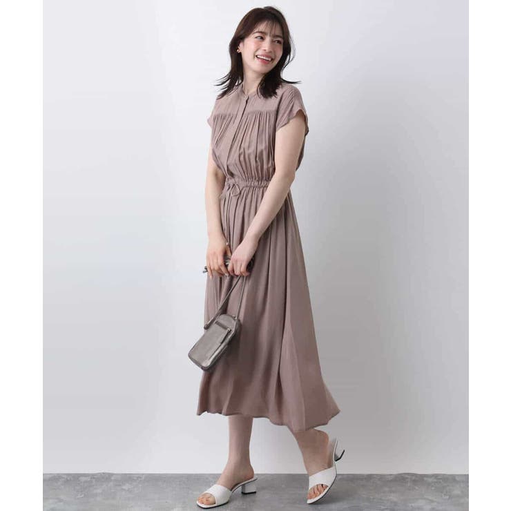 ギャザーデザインワンピース/洗える/WEB限定 | OFUON | 詳細画像11 