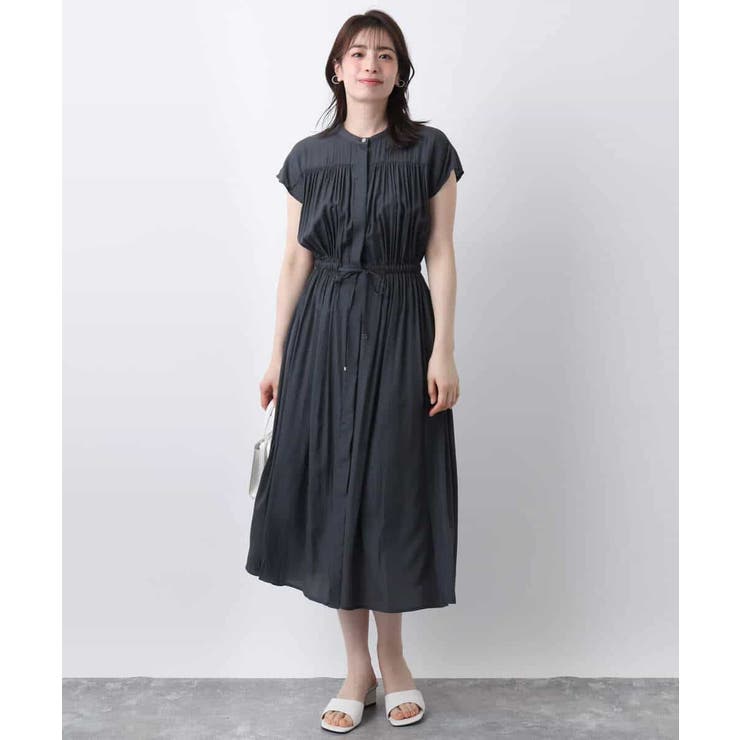 ギャザーデザインワンピース/洗える/WEB限定 | OFUON | 詳細画像13 