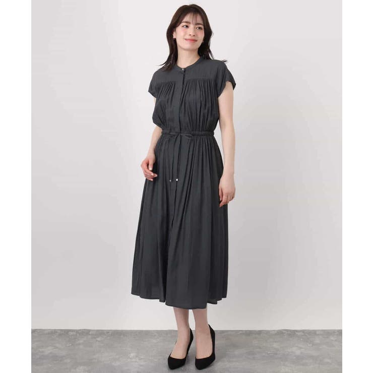 ギャザーデザインワンピース/洗える/WEB限定 | OFUON | 詳細画像18 
