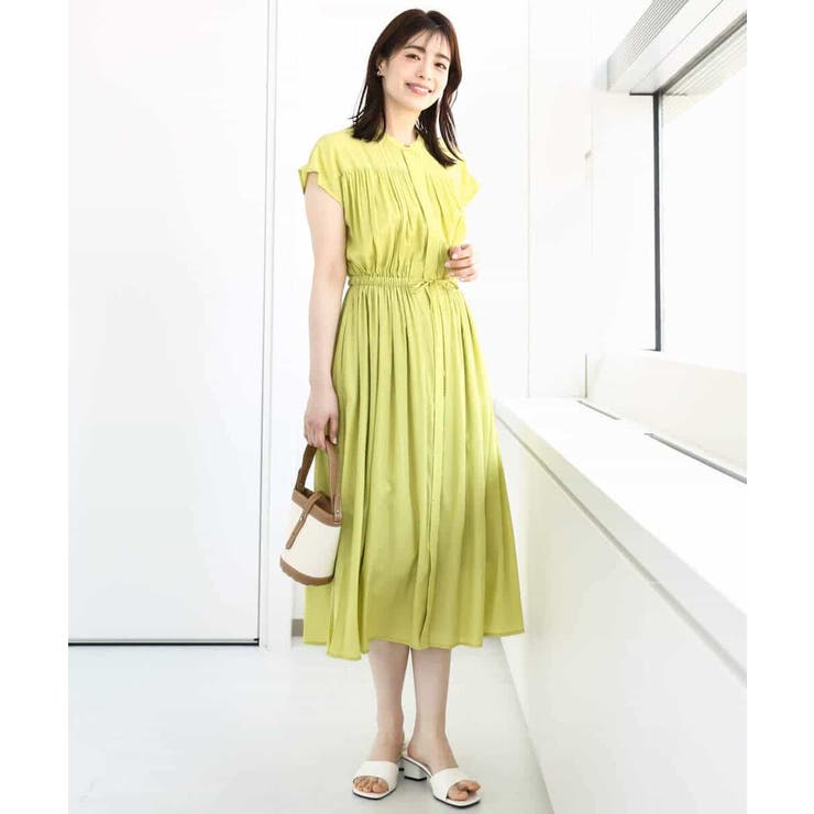 ギャザーデザインワンピース/洗える/WEB限定 | OFUON | 詳細画像4 