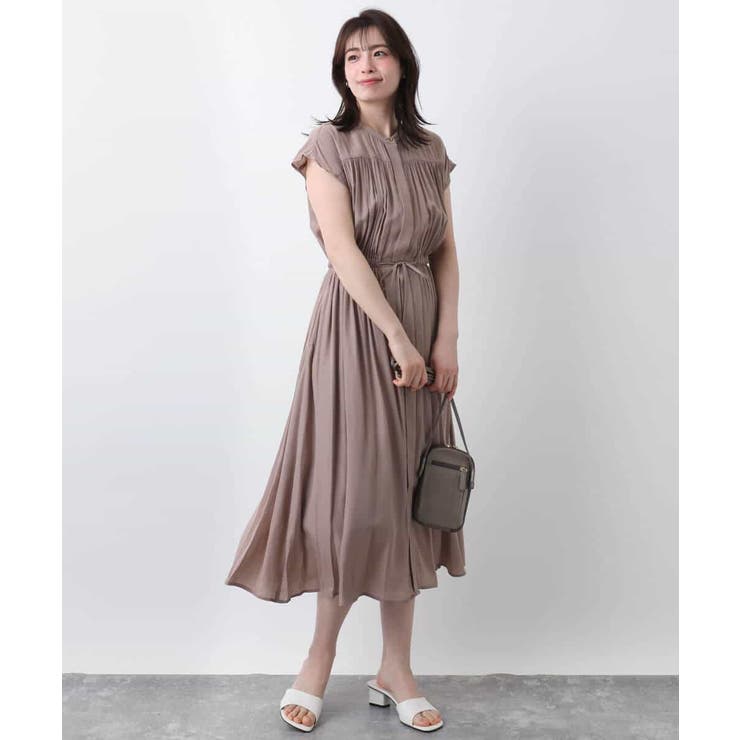 ギャザーデザインワンピース/洗える/WEB限定 | OFUON | 詳細画像9 