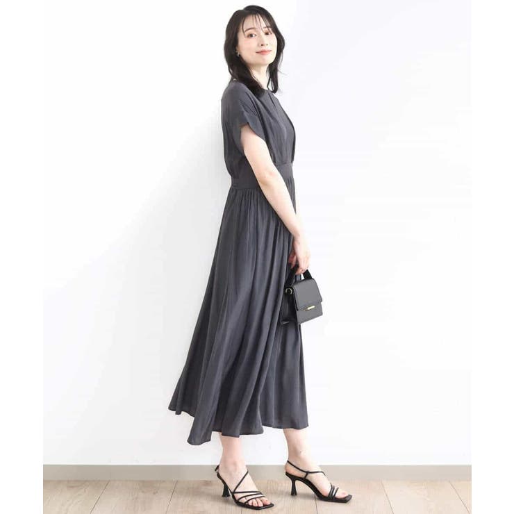 ウエスト切り替えキーネックワンピース/洗える/WEB限定 | OFUON | 詳細画像13 
